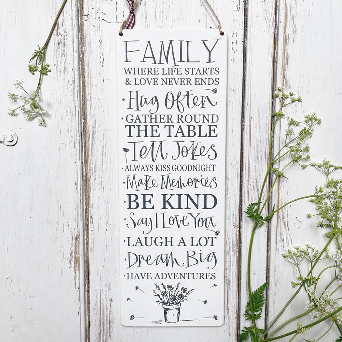 Handmade Hanging FAMILY Signature Goose & Grey Board VARIOUS COLOURS