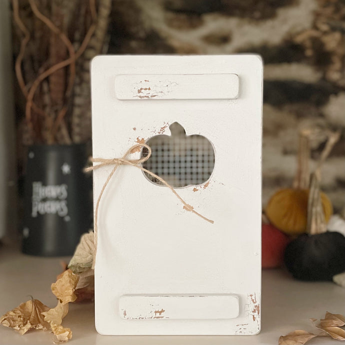 Handmade Chippy Pumpkin Shutter Board