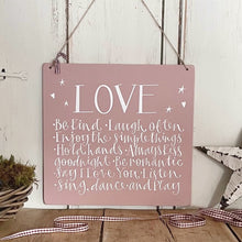 Handmade Large Hanging LOVE Signature Goose and Grey Board in VARIOUS COLOURS