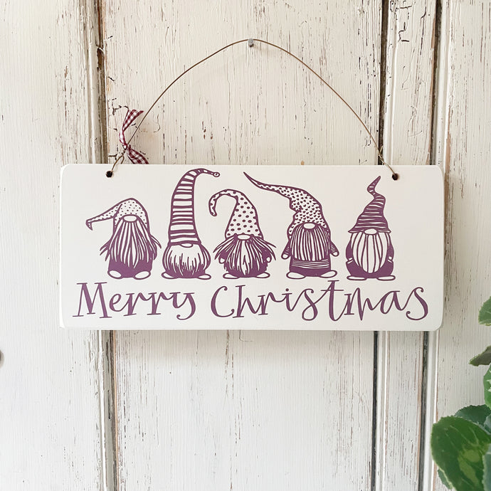 Handmade MERRY CHRISTMAS Hanging Signature Goose & Grey Sign VARIOUS COLOURS