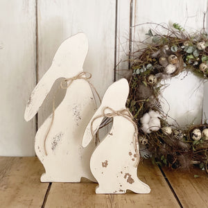 Gorgeous Hand Painted Chippy Spring Hare TWO SIZES